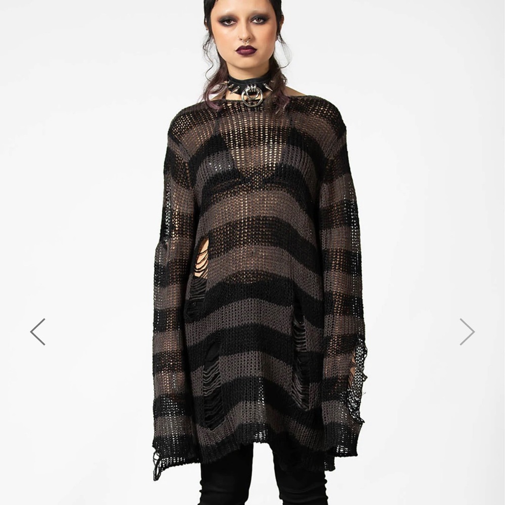 Killstar Ash Distress Knit Sweater